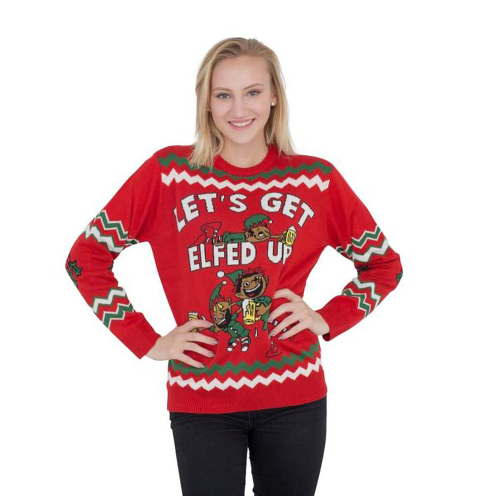 Let Get Elfed Up Drunken Elves Sweater