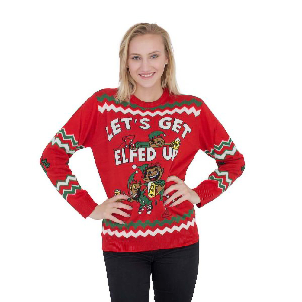 Let Get Elfed Up Drunken Elves  Sweater