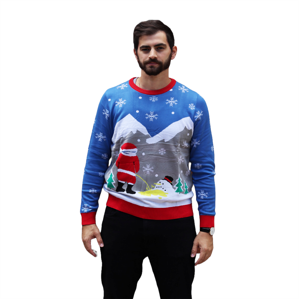 Santa peeing top merry christmas sweater