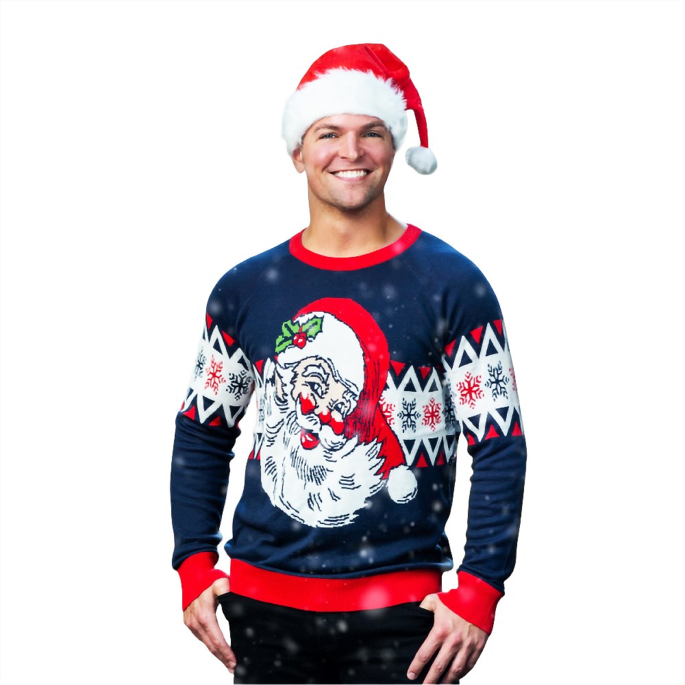 Vintage Laughing Santa  Sweater